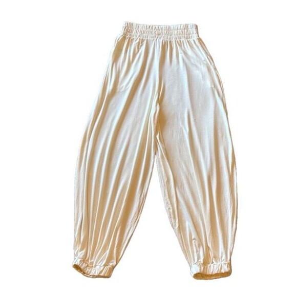NWT Free People Beach Women's S Ali Balloon Pants High Waist Knit Off White NEW - Picture 3 of 5